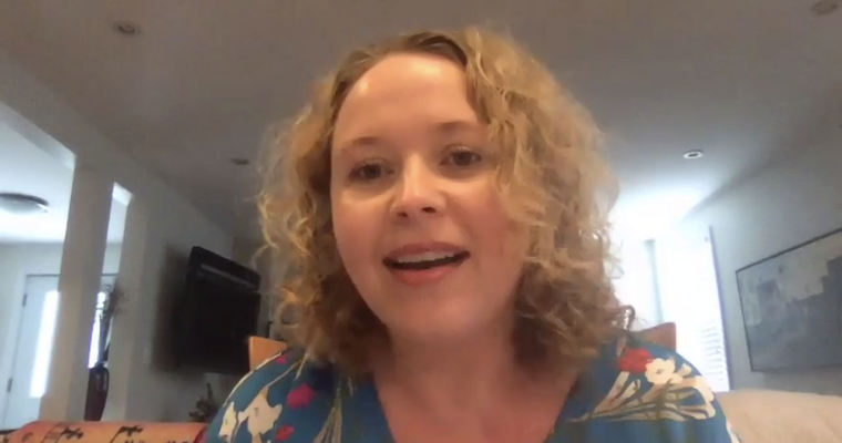 Screenshot of Kristin Murphy, speaking during the Manning Award Zoom event.