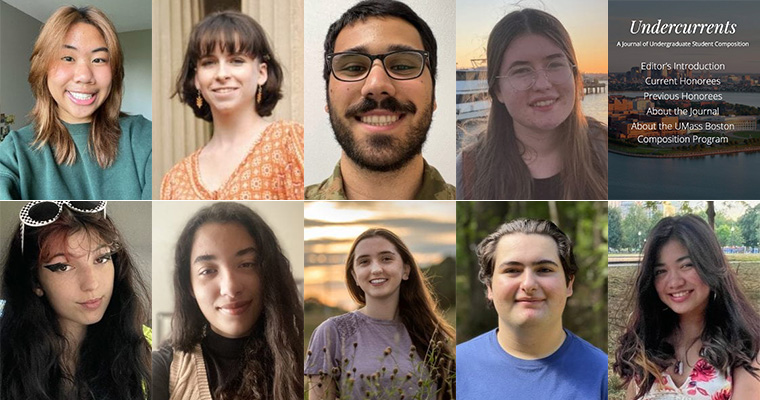 Images of the nine students authors in Undercurrents 2022.