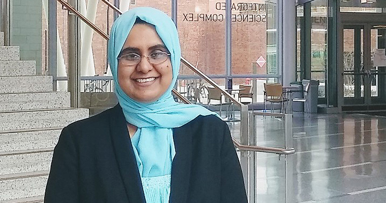 Maryam Zaidi defended her dissertation at the Integrated Sciences Complex in March.
