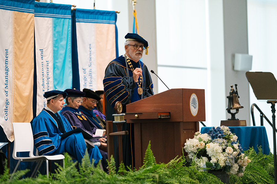 Chancellor speaks at convocation.