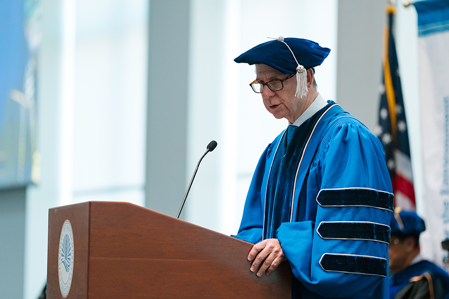 David Lowy speaks at convocation